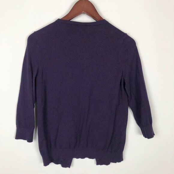 Ann Taylor Purple Ruffle Cardigan Sweater - Picture 5 of 5